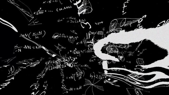 mathematics MATH meme overlay animation in layered algebra handwritten on chalkboard