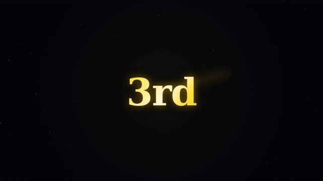 Golden '3rd' text glowing on a dark starry background with subtle lens flare, centered composition