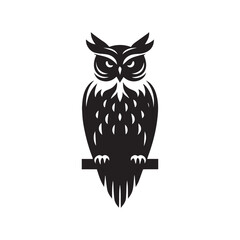 Obraz premium vector owl on branch