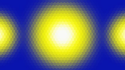 background design with color pastel blue and yellow gradient hexagon pattern surface. gradient with 2 semicircular shape on center side of the background