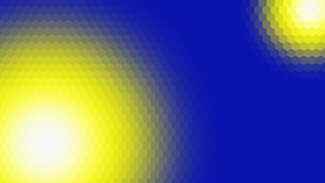 background design with color pastel blue and yellow gradient hexagon pattern surface. gradient with large and small semicircular shapes on 2 sides of the background diagonal
