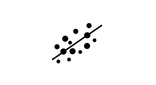 Black dots on a line graph.