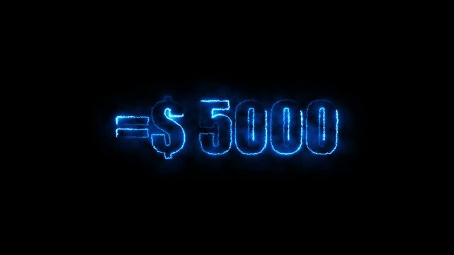 glowing line five thousand dollar animation.  $5000