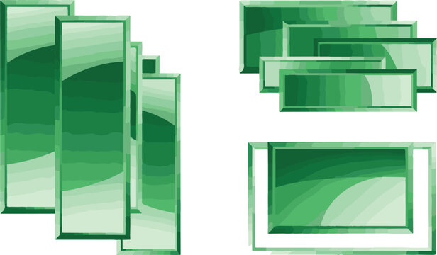 Green glossy button set for user interface and mobile game interface.