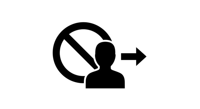 No people allowed sign icon.