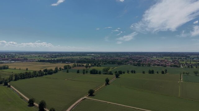 Vast Rural Landscape: An expansive aerial view captures the serene beauty of a sprawling countryside.
