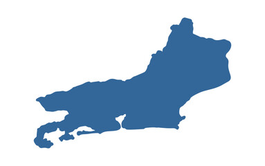 Vector illustration of the map of the state of Rio de Janeiro. © Breno