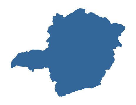 Vector illustration of the map of the state of Minas Gerais.