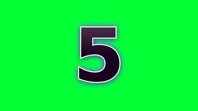 Bright green background with a large central numeral countdown in black with a white outline, creating a bold and eye-catching contrast