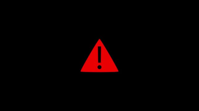 Warning Sign Icon Sequence Three Frames Black Background high quality professional