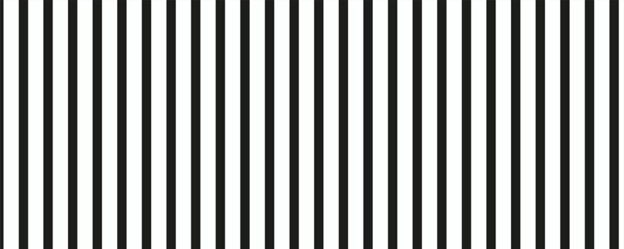 Repeated black diagonal lines on white background. Slanted parallel stripes pattern. Tilted striped print. Angled streaks wallpaper. Abstract minimalistic design. Vector graphic illustration.
