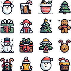 Fototapeta premium Detailed Christmas Illustration with Santa Claus Elements and Iconic Holiday Ornaments for a Festive Winter Icon and Celebrations Logo Design Simbol