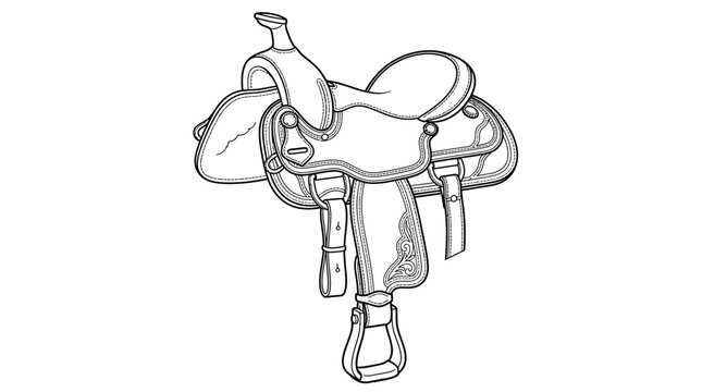 Western Saddle Outline Drawing