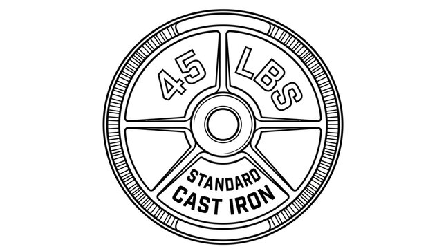 45 lbs Weight Plate, Standard Cast Iron, Gym Equipment, Fitness Workout