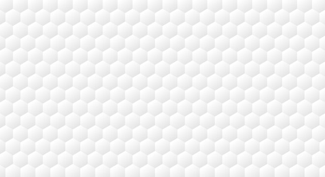 Abstract White Hexagon Seamless Pattern with Honeycomb Grid Background
