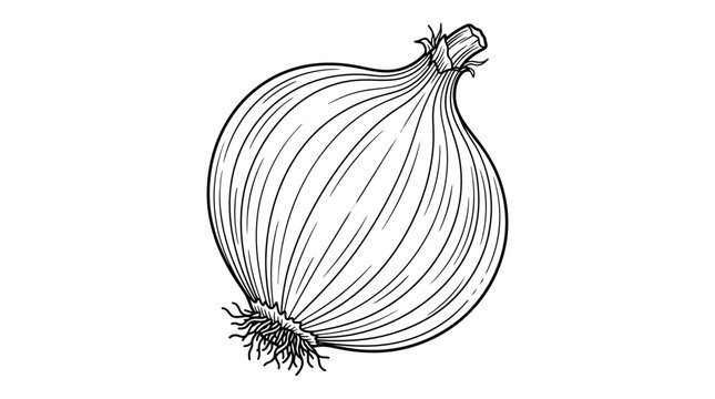 Onion illustration, hand-drawn sketch, fresh vegetable, ingredient, cooking element, white background