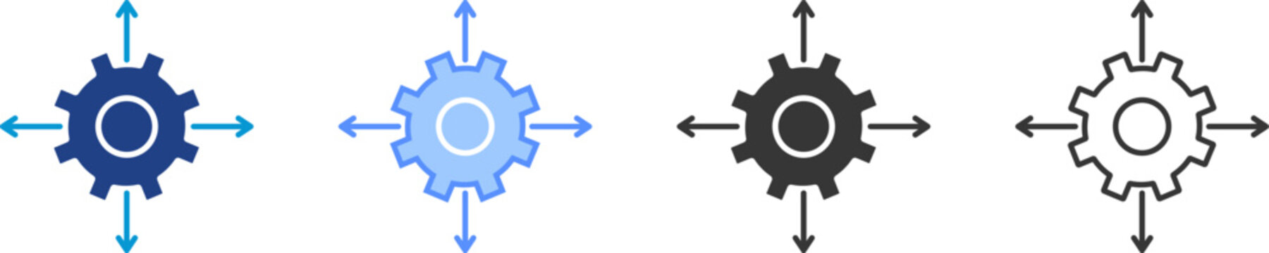 Scalability icon set multiple style collection	