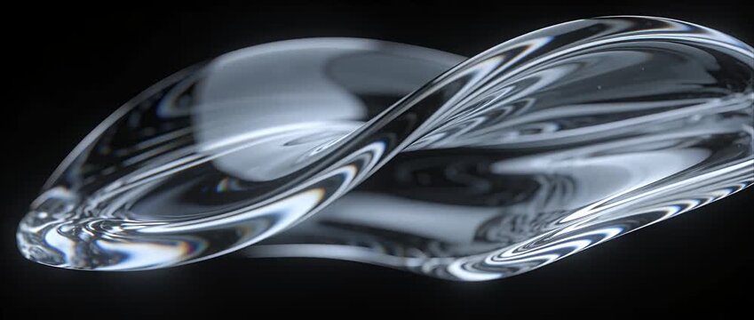 Abstract glass form fluid shape glossy surface 3d render modern design, organic glass shape abstract fluid motion smooth metallic curve glossy surface reflection minimal art, smooth wave liquid