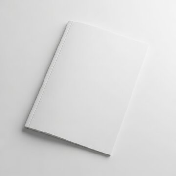 Blank white book cover isolated on white background