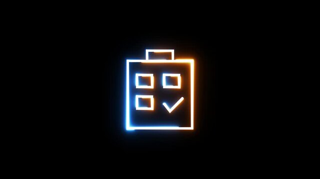 Neon appointment request icon animation.