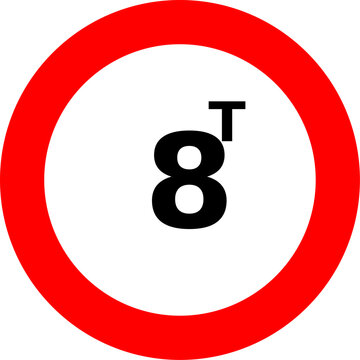 sign for weight of car max in 5 Ton