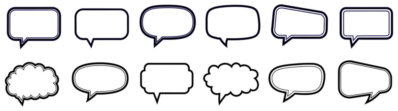 Collection of comic book style speech bubbles