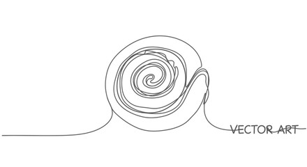 Minimalist continuous line drawing of a snail, simple vector art, isolated on white background © Iwak