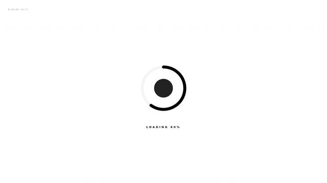 Minimalist black and white abstract design featuring a central circular shape with a small inner circle and subtle curved lines
