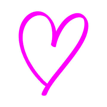 Pink Heart Doodle &ndash; Cute Decorative Element Vector Illustration