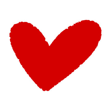 Red Hand-Drawn Heart &ndash; Love and Romance Symbol Vector Illustration