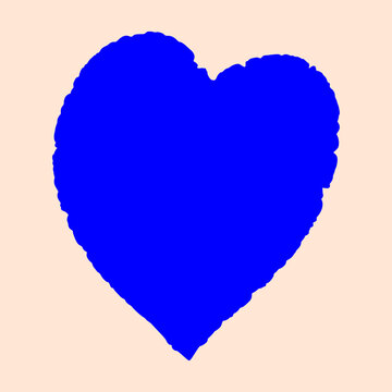 Blue Hand-Drawn Heart &ndash; Love and Care Symbol Vector Illustration