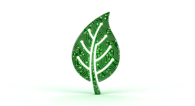 Green Circuitry Leaf
