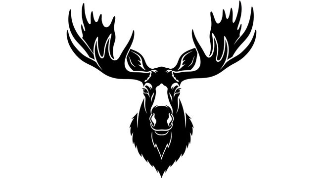 Majestic Moose Head Silhouette Vector Art