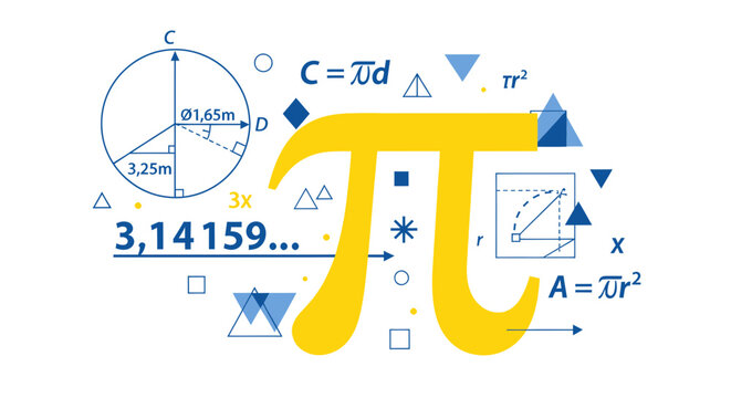Pi Symbol and Math Formulas - Circle Geometry and Calculations