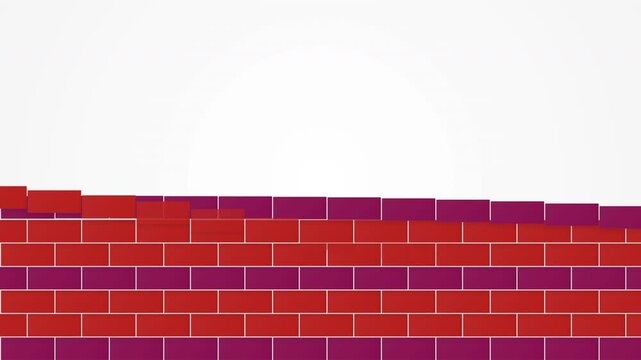 Tles arranged in a gradient pattern from red to purple, forming a striking mosaic against a white background