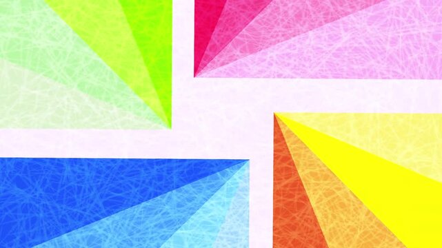 Colorful Abstract Rotating Triangles with Textured Paper Background