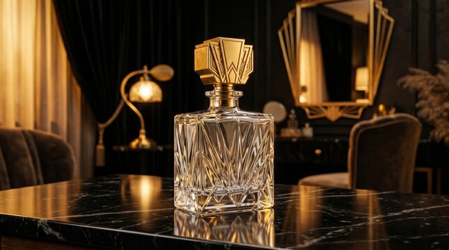 blank crystal parfum bottle gold stopper