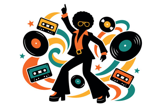 Funky Disco Dancer Illustration.