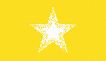 Obraz premium White Star on Yellow Textured Background, Abstract Graphic Design