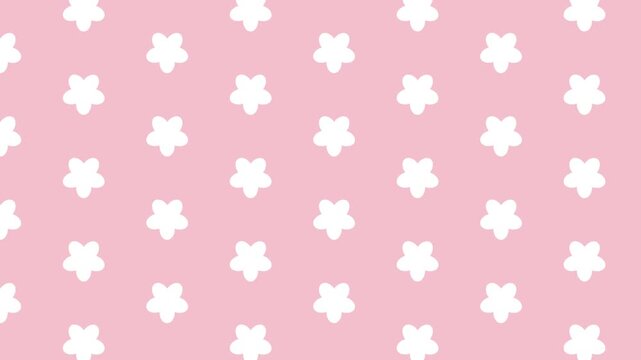 Soft Pink Flower Pattern Animation Moving Left To Right Cute Minimal Floral Background Loop 4K 60fps