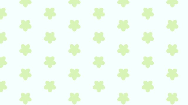Soft Green Floral Pattern Animation Diagonal Floating Motion Seamless Loop 4K 60fps
