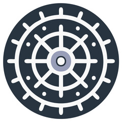 Obraz premium Abstract Circular Dharma Wheel Symbol Represents Buddhist Spirituality and Enlightenment