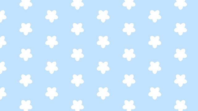 Baby Blue Flower Pattern Animation Moving Left To Right Cute Floral Wallpaper 4K 60fps