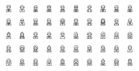 Fototapeta premium Business Avatars People Professional Team Icon Set