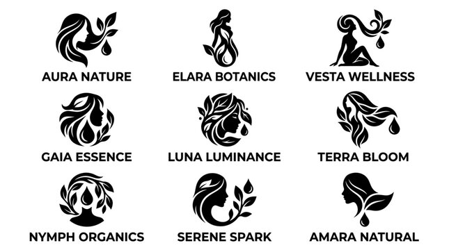 Wellness and beauty brand logos.