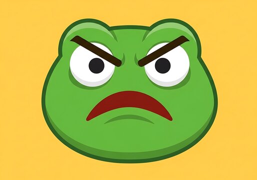 Angry Green Face Emoji Expressing Frustration.