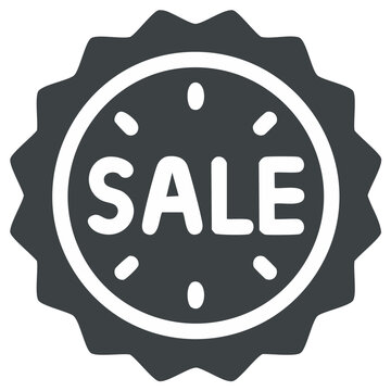 Sale Tag Emblem Design with Jagged Edges and Inner Dash Markers