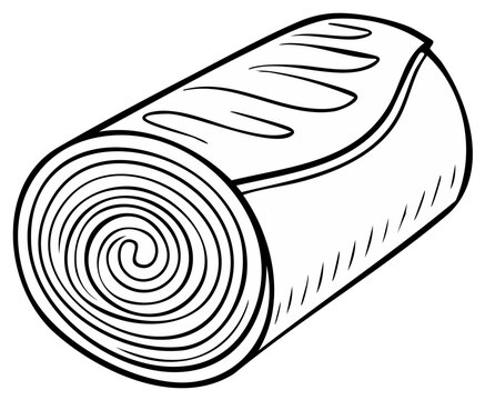 Rolled up sleeping mat for outdoor adventure and camping