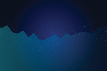 Abstract geometric peaks under starry deep blue night sky background, dark © Solaiman77