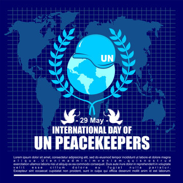 International Day Of UN PEACEKEEPERS, Blue poster